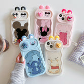 3D Cartoon Ears Sliding Camera Case For iPhone